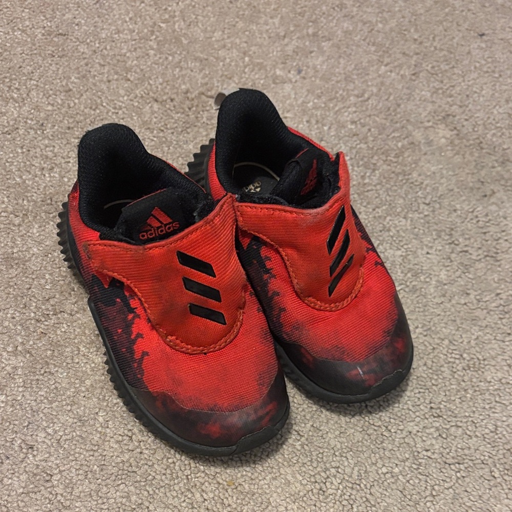 Adidas Kids Black and Red Slip-On Sneakers